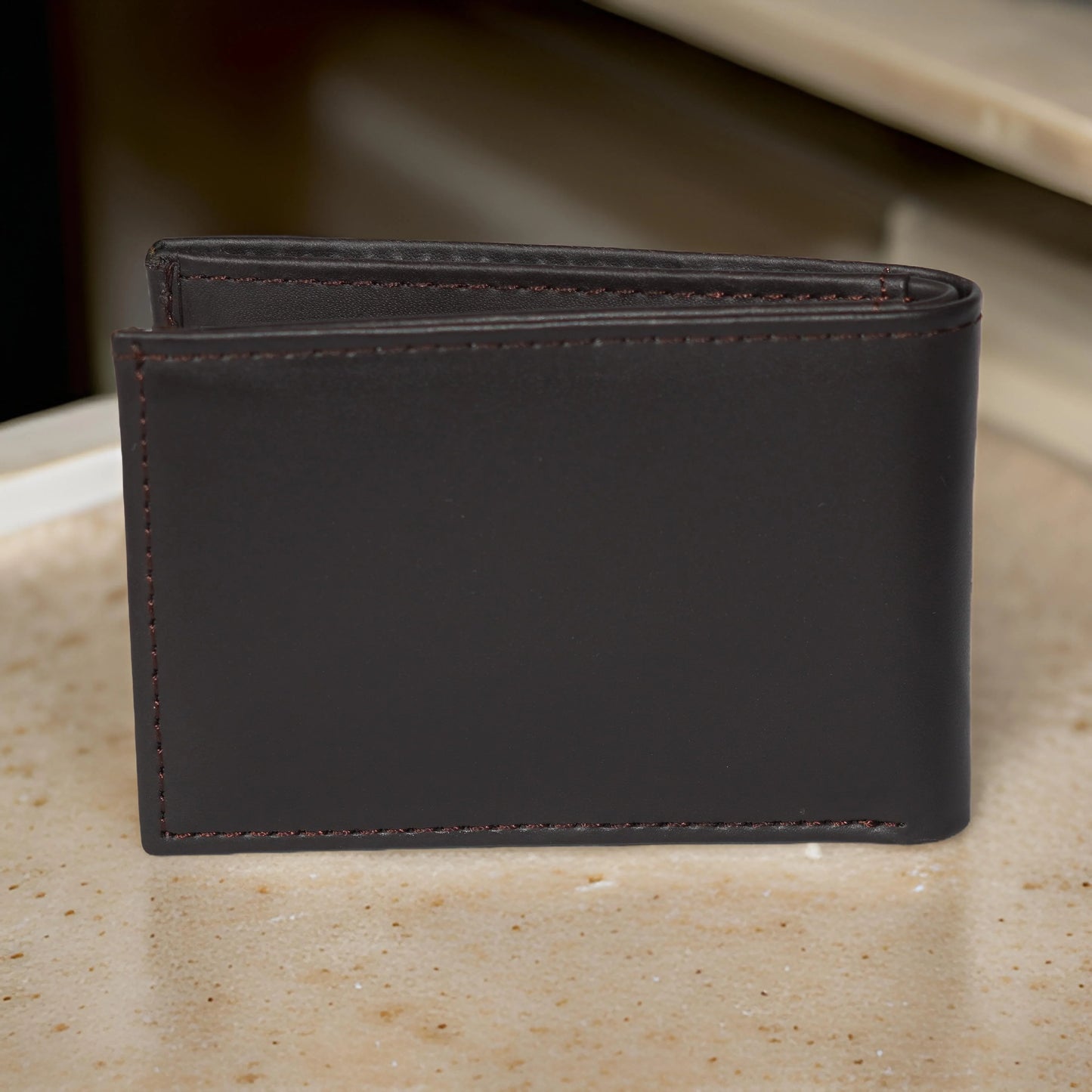 Timeless Dark Brown Genuine Leather Bi-Fold Wallet – Classic Style & Practical Design