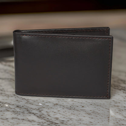 Timeless Dark Brown Genuine Leather Bi-Fold Wallet – Classic Style & Practical Design