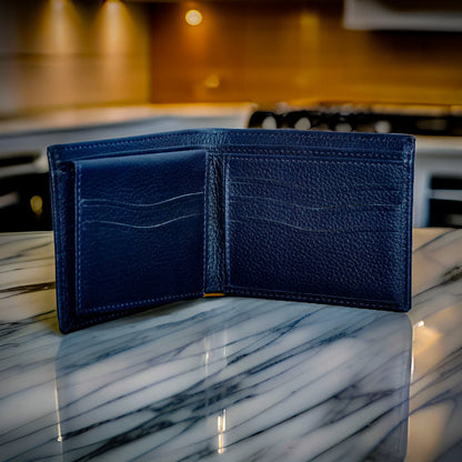 Premium Blue Leather Wallet for Men – Slim, Stylish & Durable