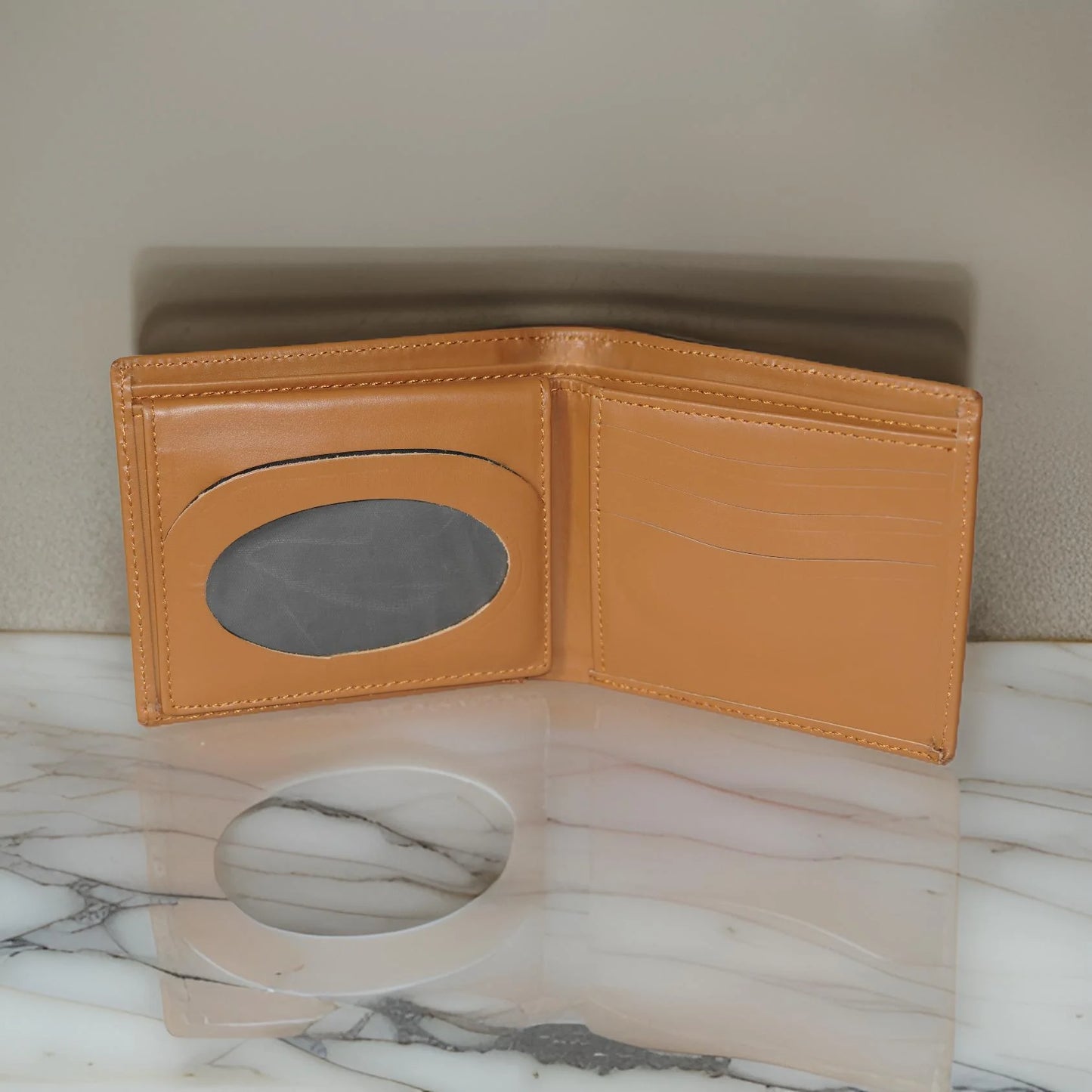 Stylish Beige Genuine Leather Wallet for Men