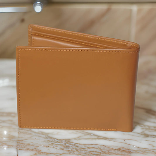 Stylish Beige Genuine Leather Wallet for Men