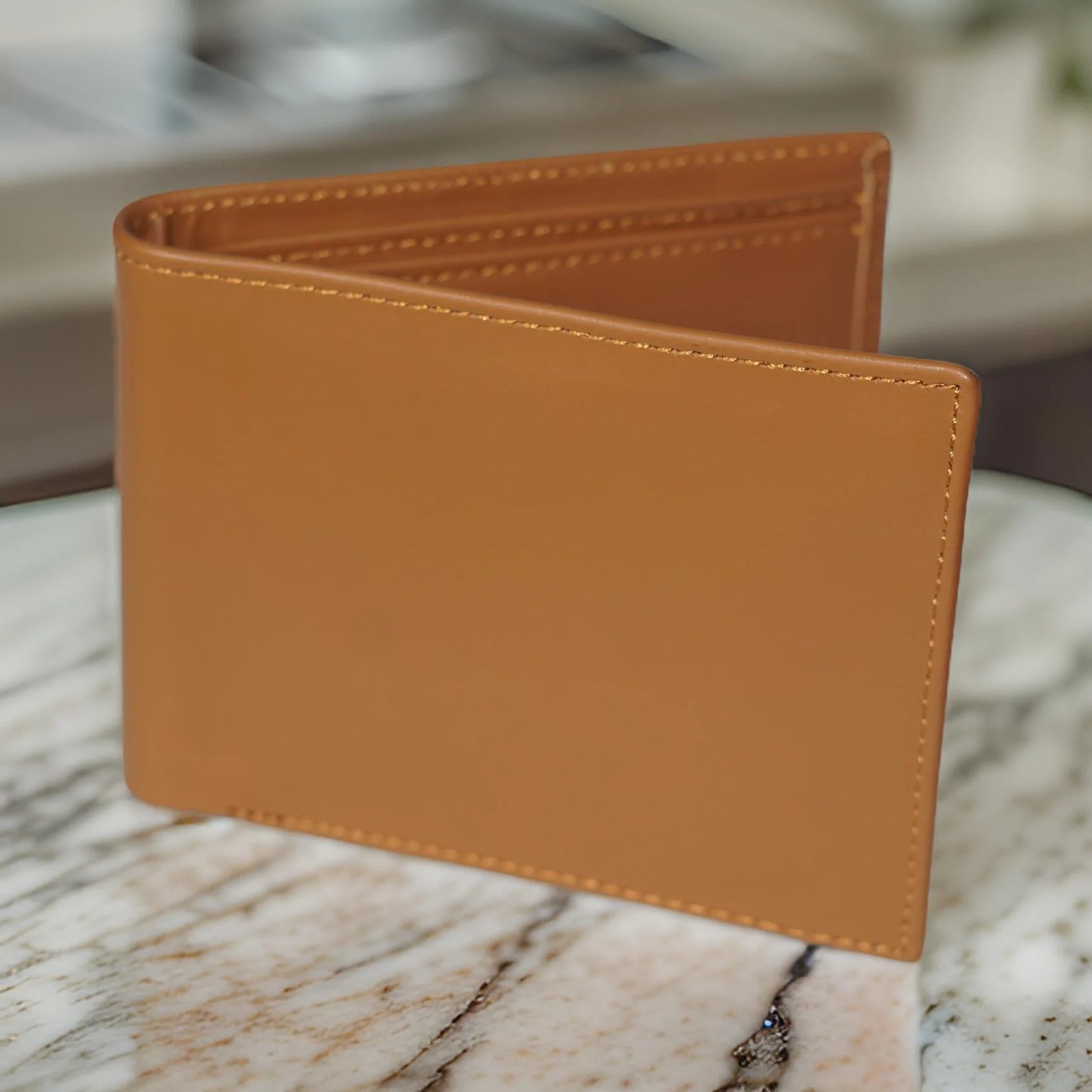 Stylish Beige Genuine Leather Wallet for Men